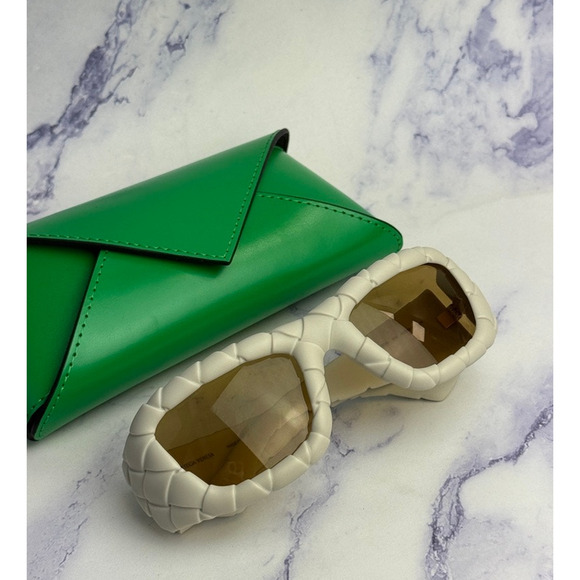 SALE! NEW Bottega Veneta BV1303S Ivory Braided Sunglasses $615 main image 6